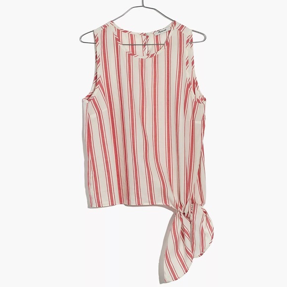 Madewell Striped Side Tie Tank Top in Marcia Stripe - Picture 1 of 7